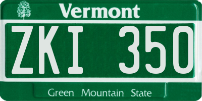 VT license plate ZKI350
