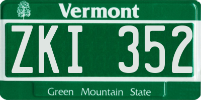 VT license plate ZKI352