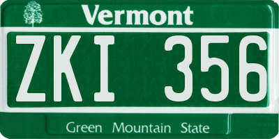 VT license plate ZKI356