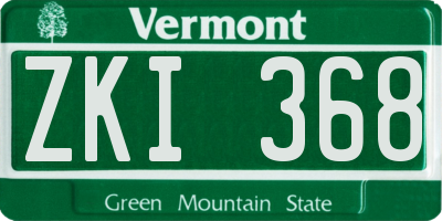VT license plate ZKI368