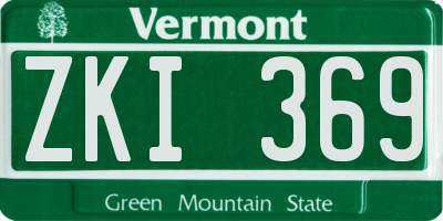 VT license plate ZKI369