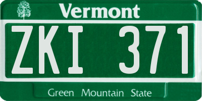 VT license plate ZKI371