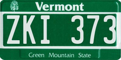 VT license plate ZKI373