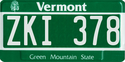 VT license plate ZKI378