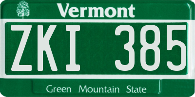 VT license plate ZKI385