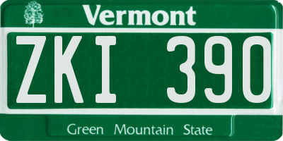 VT license plate ZKI390