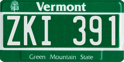 VT license plate ZKI391