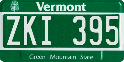 VT license plate ZKI395