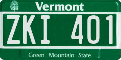 VT license plate ZKI401