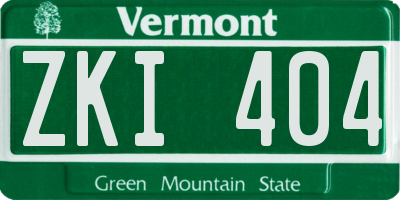 VT license plate ZKI404