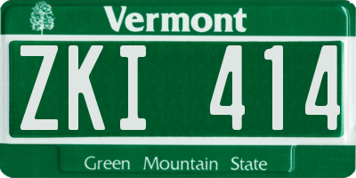 VT license plate ZKI414