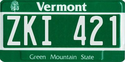VT license plate ZKI421