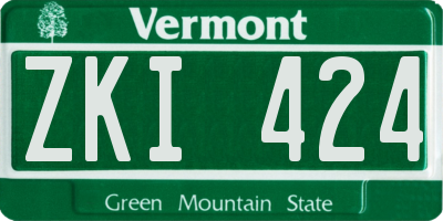 VT license plate ZKI424
