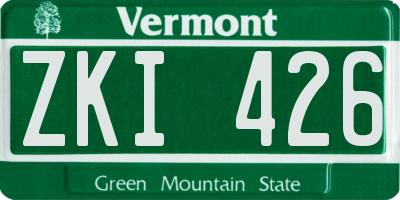 VT license plate ZKI426