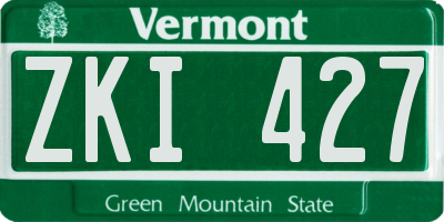 VT license plate ZKI427