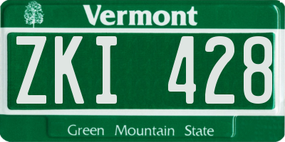 VT license plate ZKI428