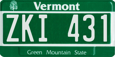 VT license plate ZKI431
