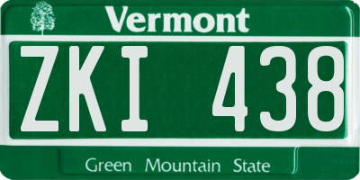 VT license plate ZKI438