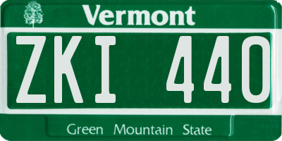 VT license plate ZKI440