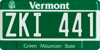 VT license plate ZKI441