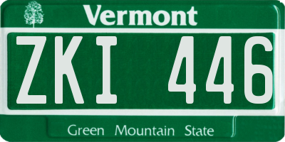 VT license plate ZKI446