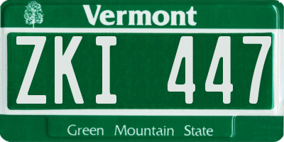 VT license plate ZKI447