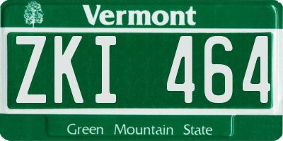 VT license plate ZKI464