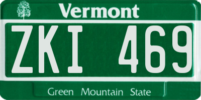 VT license plate ZKI469