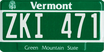 VT license plate ZKI471
