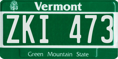 VT license plate ZKI473