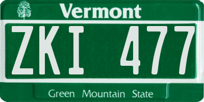 VT license plate ZKI477