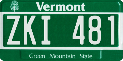 VT license plate ZKI481