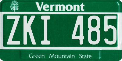 VT license plate ZKI485