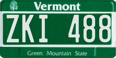 VT license plate ZKI488