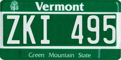 VT license plate ZKI495