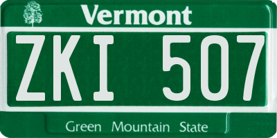 VT license plate ZKI507
