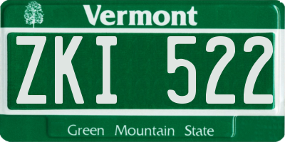 VT license plate ZKI522