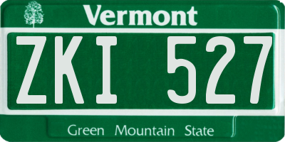 VT license plate ZKI527