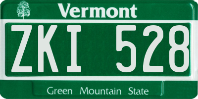 VT license plate ZKI528