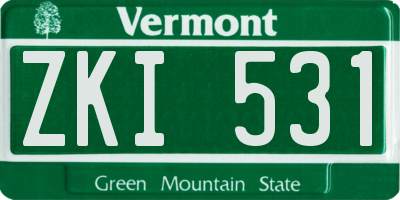 VT license plate ZKI531