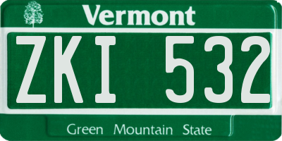 VT license plate ZKI532