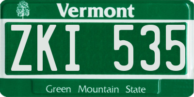 VT license plate ZKI535