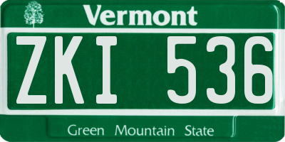 VT license plate ZKI536