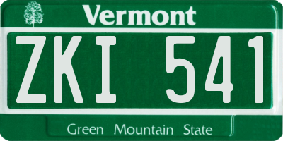 VT license plate ZKI541