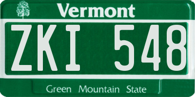 VT license plate ZKI548