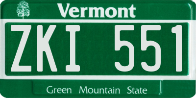 VT license plate ZKI551