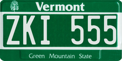 VT license plate ZKI555