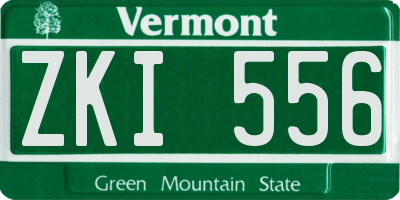 VT license plate ZKI556