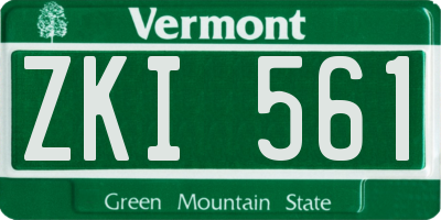 VT license plate ZKI561