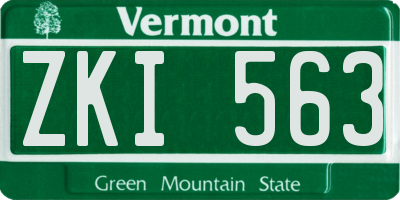 VT license plate ZKI563
